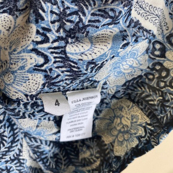 ulla johnson floral print long sleeve blouse - Picture 3 of 4